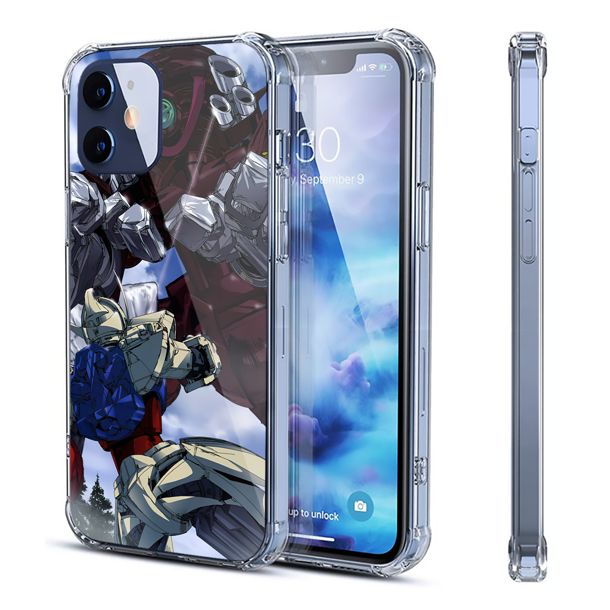 （画像用） 機動戦士ガンダム Mobile Suit Gundam 【iPhone 12シリーズ対応】透明スマホケース（クリアソフトケース）